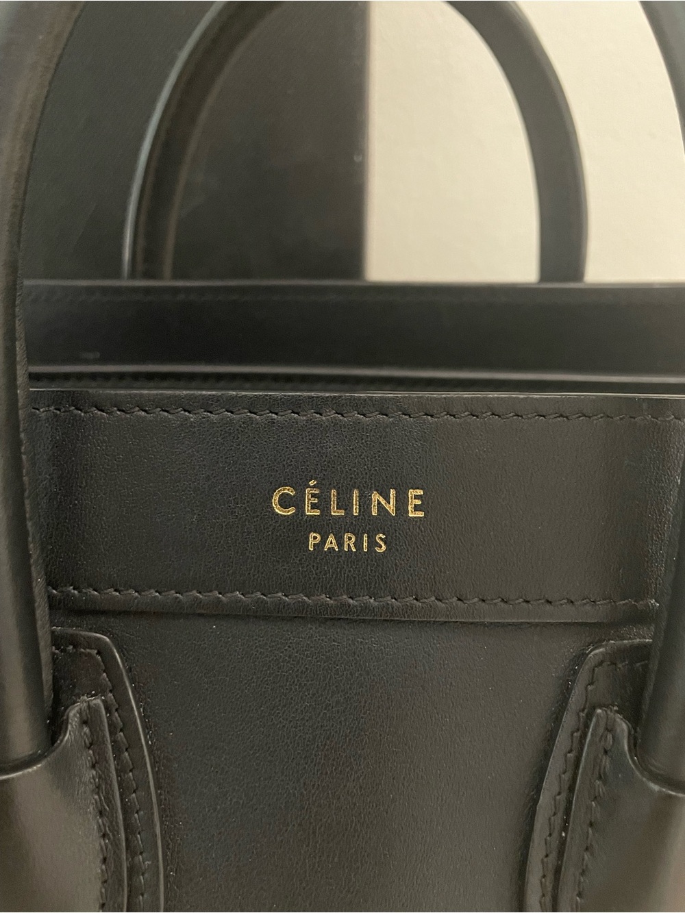 Celine Black smooth calfskin nano Luggage Crossbody with Gold Hardware - Picture 9 of 13